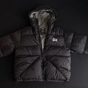 Stussy black Puffer Coat